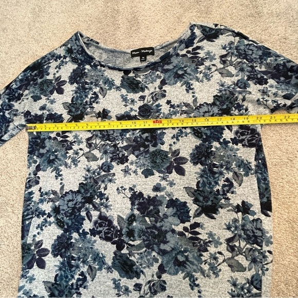 Mason + Mackenzie gray blue floral flower sweater long sleeve M - Picture 7 of 8